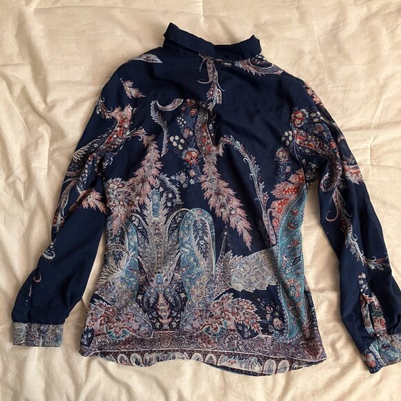 Boho paisley print long-sleeve blouse - Picture 2 of 6